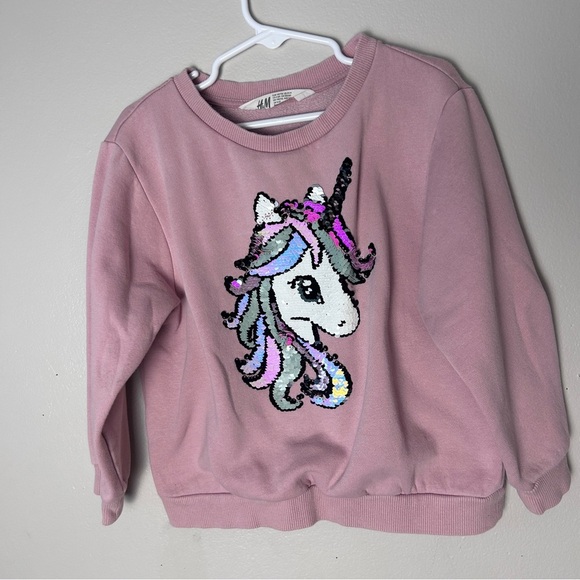 H&M Pink Unicorn Graphic Sweatshirt - Picture 1 of 5